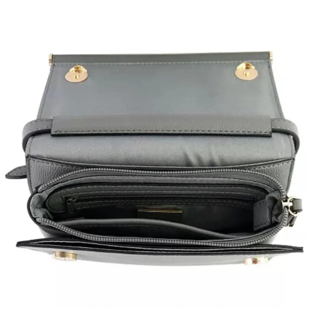 INC Convertible Fanny-Pack- Crossbody Belt Bag Gray Gold Chain Quilted Sz S NWT - Picture 4 of 8